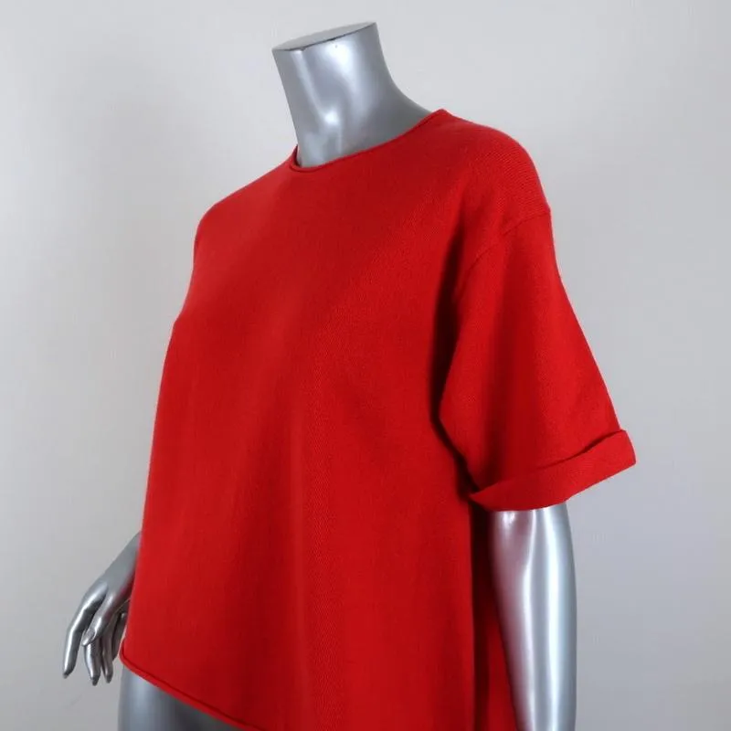 Dorothee Schumacher Cashmere Tee Poppy Size 1 Short Sleeve Sweater Top