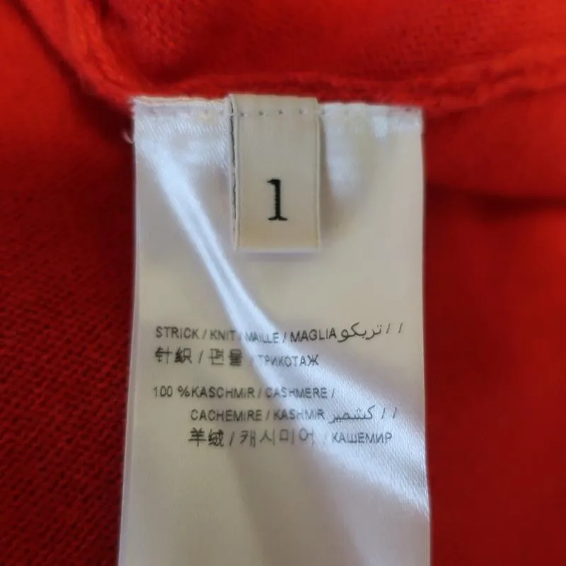 Dorothee Schumacher Cashmere Tee Poppy Size 1 Short Sleeve Sweater Top
