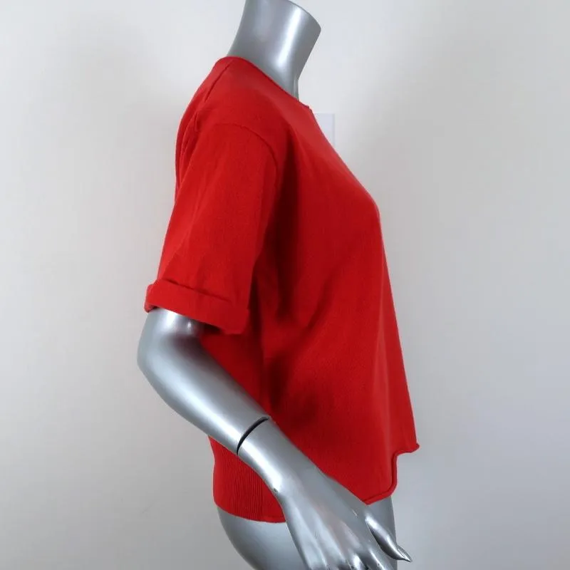 Dorothee Schumacher Cashmere Tee Poppy Size 1 Short Sleeve Sweater Top