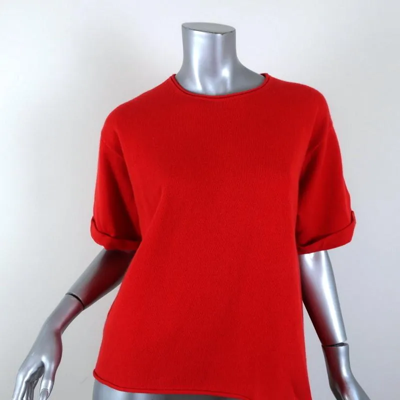 Dorothee Schumacher Cashmere Tee Poppy Size 1 Short Sleeve Sweater Top