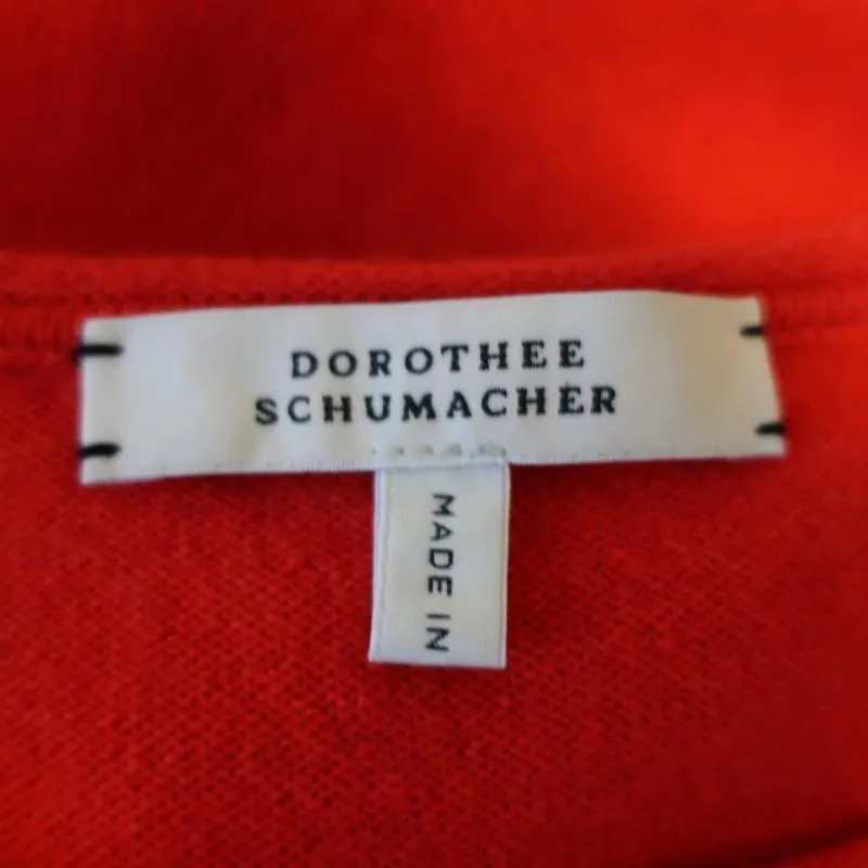 Dorothee Schumacher Cashmere Tee Poppy Size 1 Short Sleeve Sweater Top