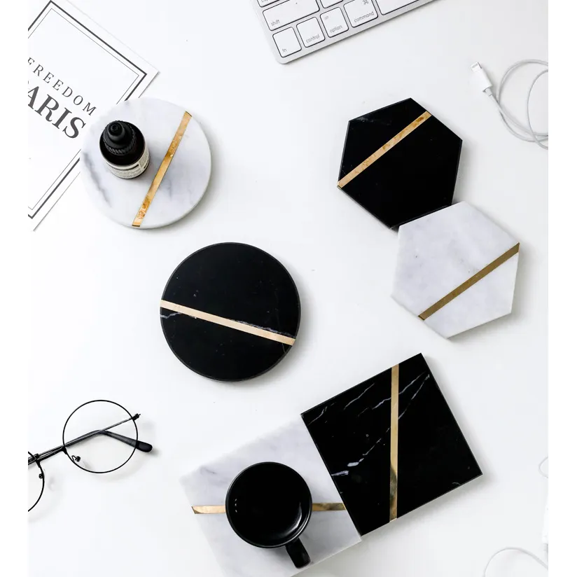 Dwell Marble Home Coaster - Grey
