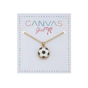 Eloise Soccer Ball Children's Necklace in Worn Gold