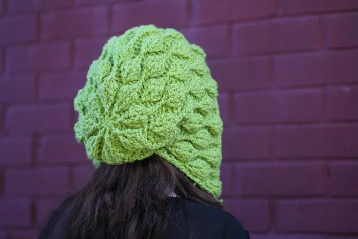 Embossed Leaves Hooded Hat