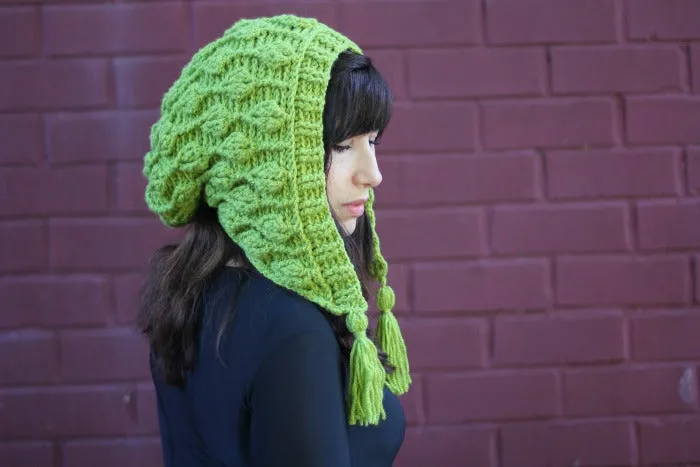 Embossed Leaves Hooded Hat