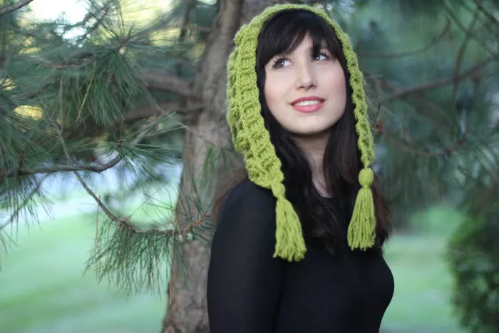 Embossed Leaves Hooded Hat