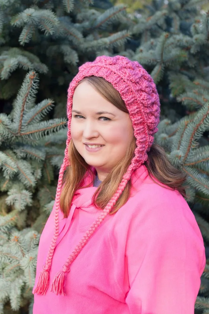 Embossed Leaves Hooded Hat