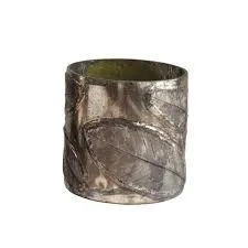 Embossed Mercury Glass Candle Holder with Leaves