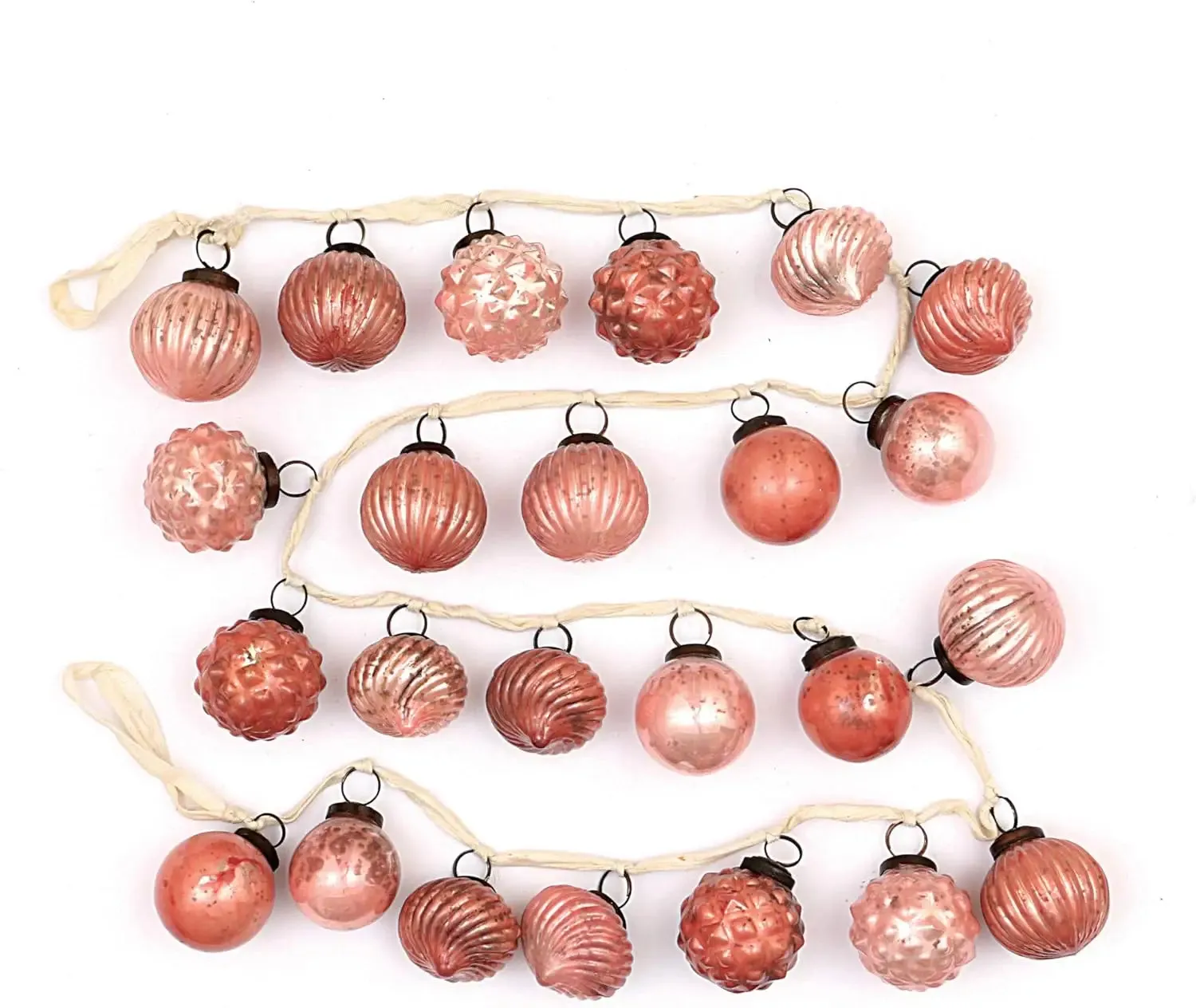 EMBOSSED MERCURY GLASS ORNAMENTAL GARLAND