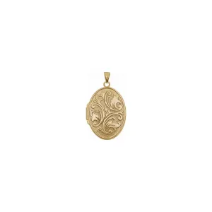 Embossed Oval Gold Locket (14K)