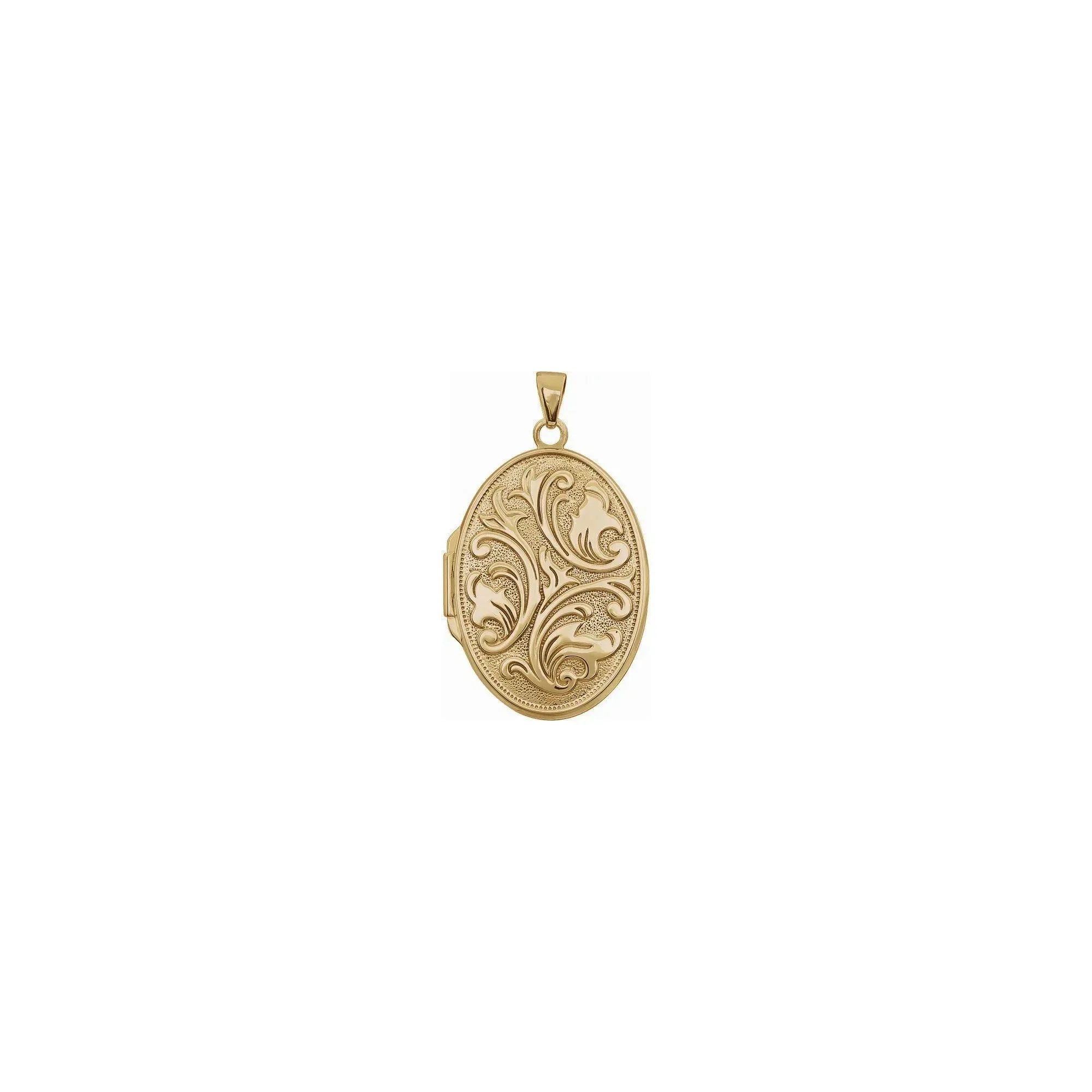 Embossed Oval Gold Locket (14K)