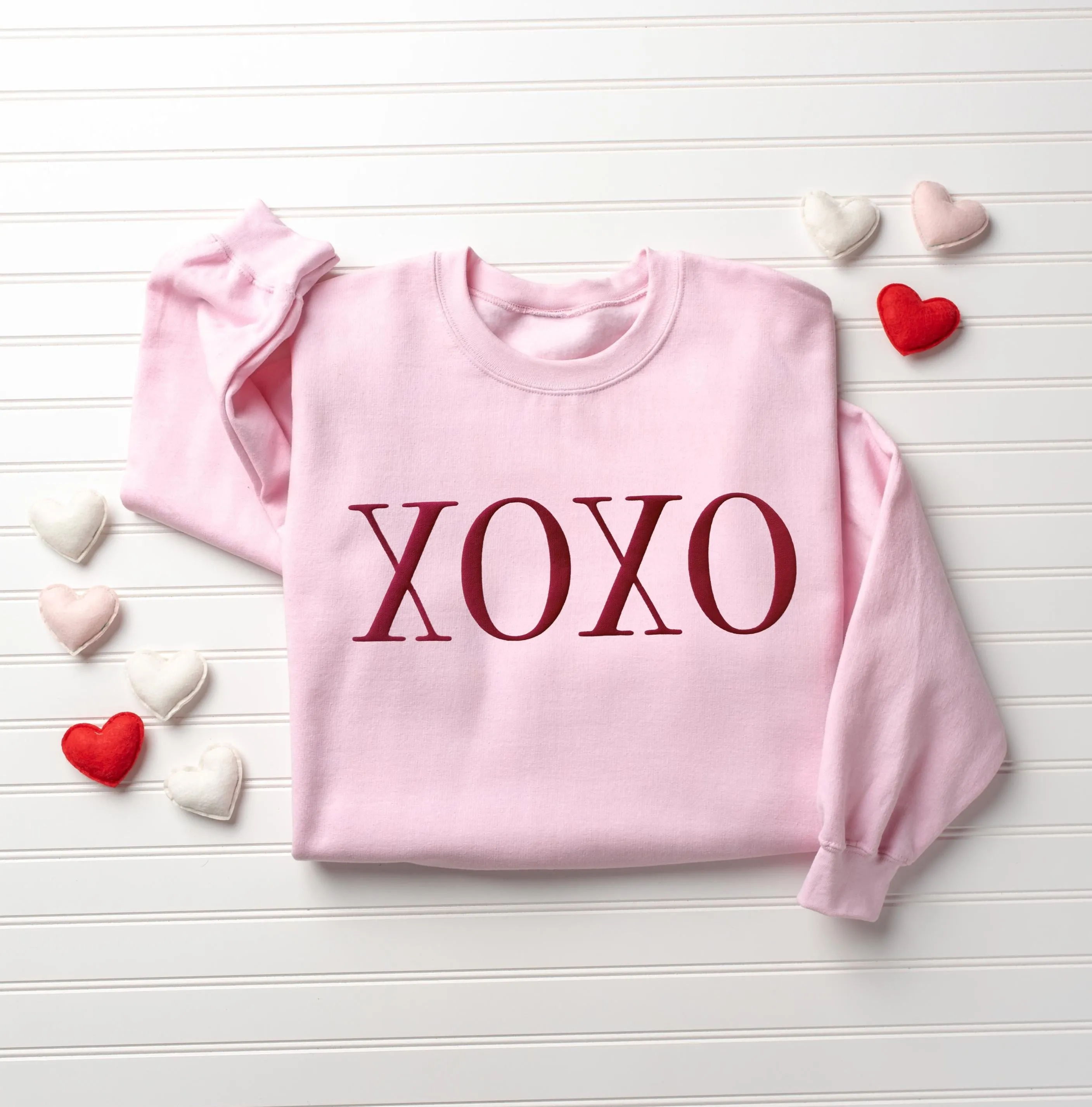 Embossed XOXO Valentines Day Crewneck