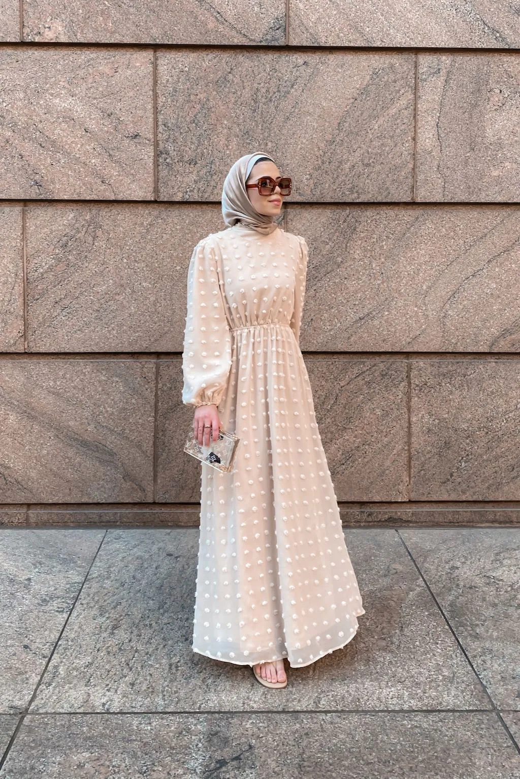 Eva Maxi Dress - Embossed Dots