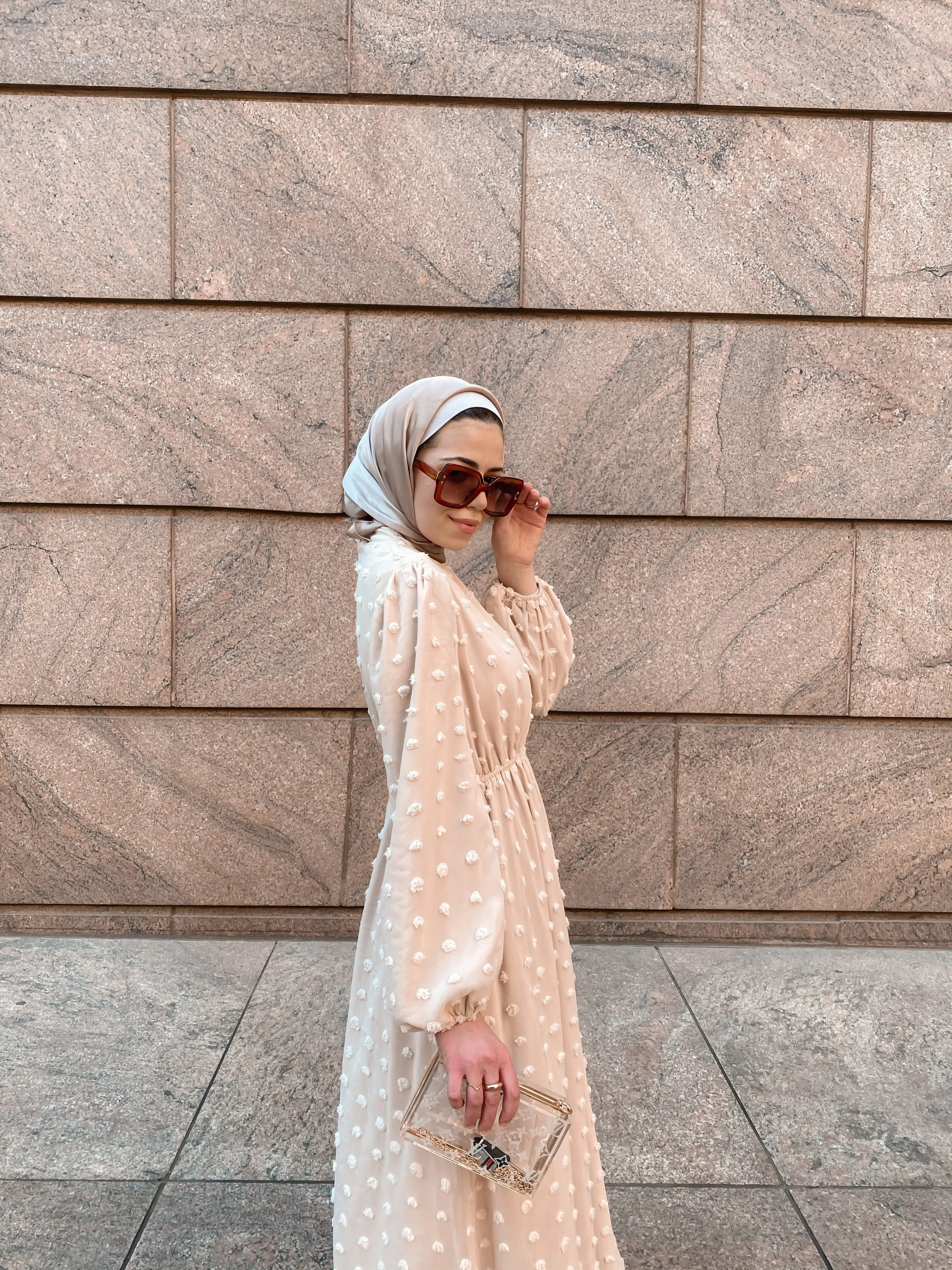 Eva Maxi Dress - Embossed Dots