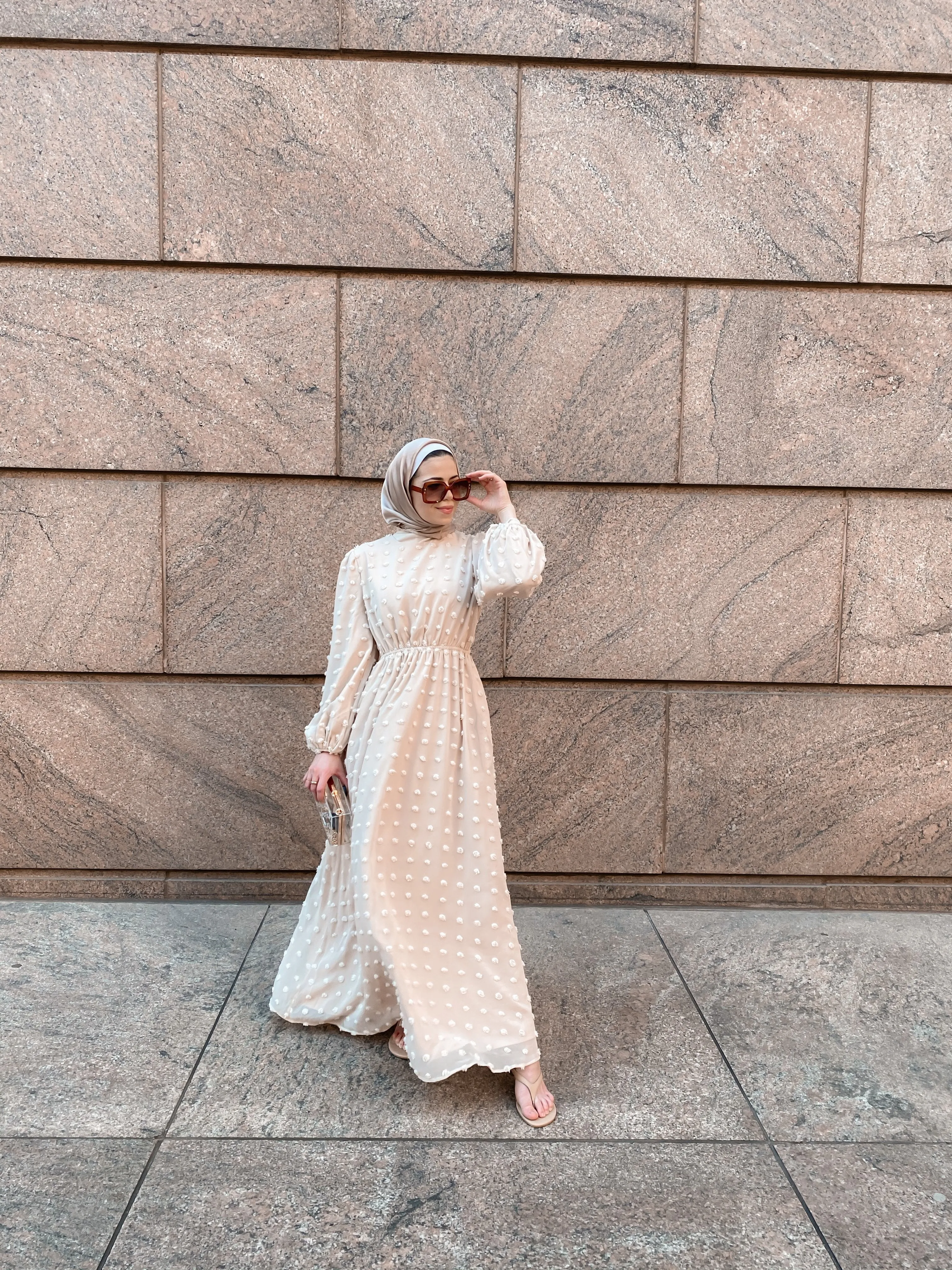 Eva Maxi Dress - Embossed Dots