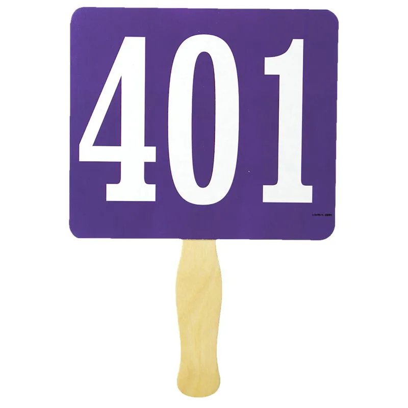 Extra Bold Colored Bid Paddles, Stock (100/Pack)