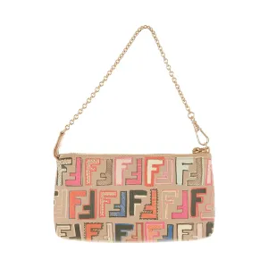 Fendi Beige Multicolor Logo Shoulder Bag