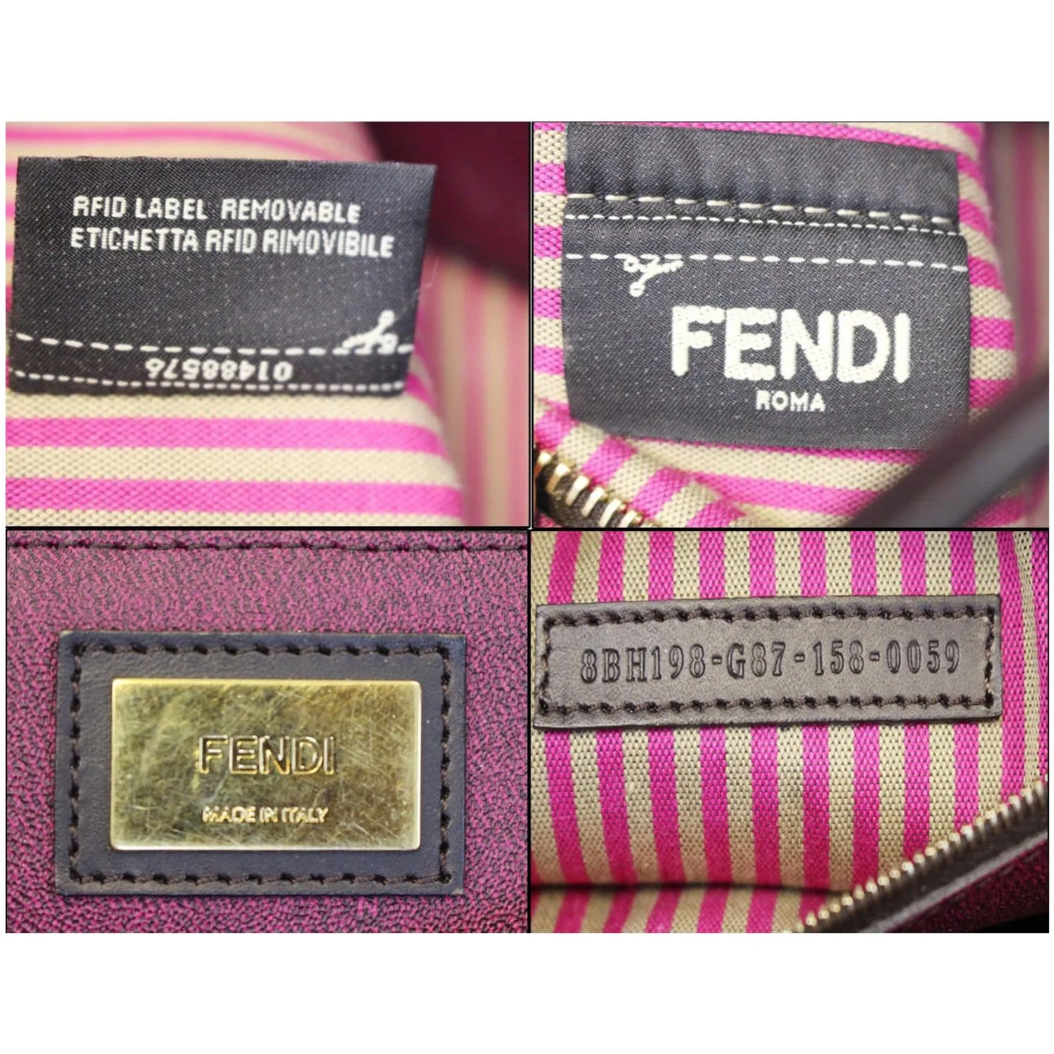 FENDI Zucca Print Canvas Small Roll Tote Bag Brown