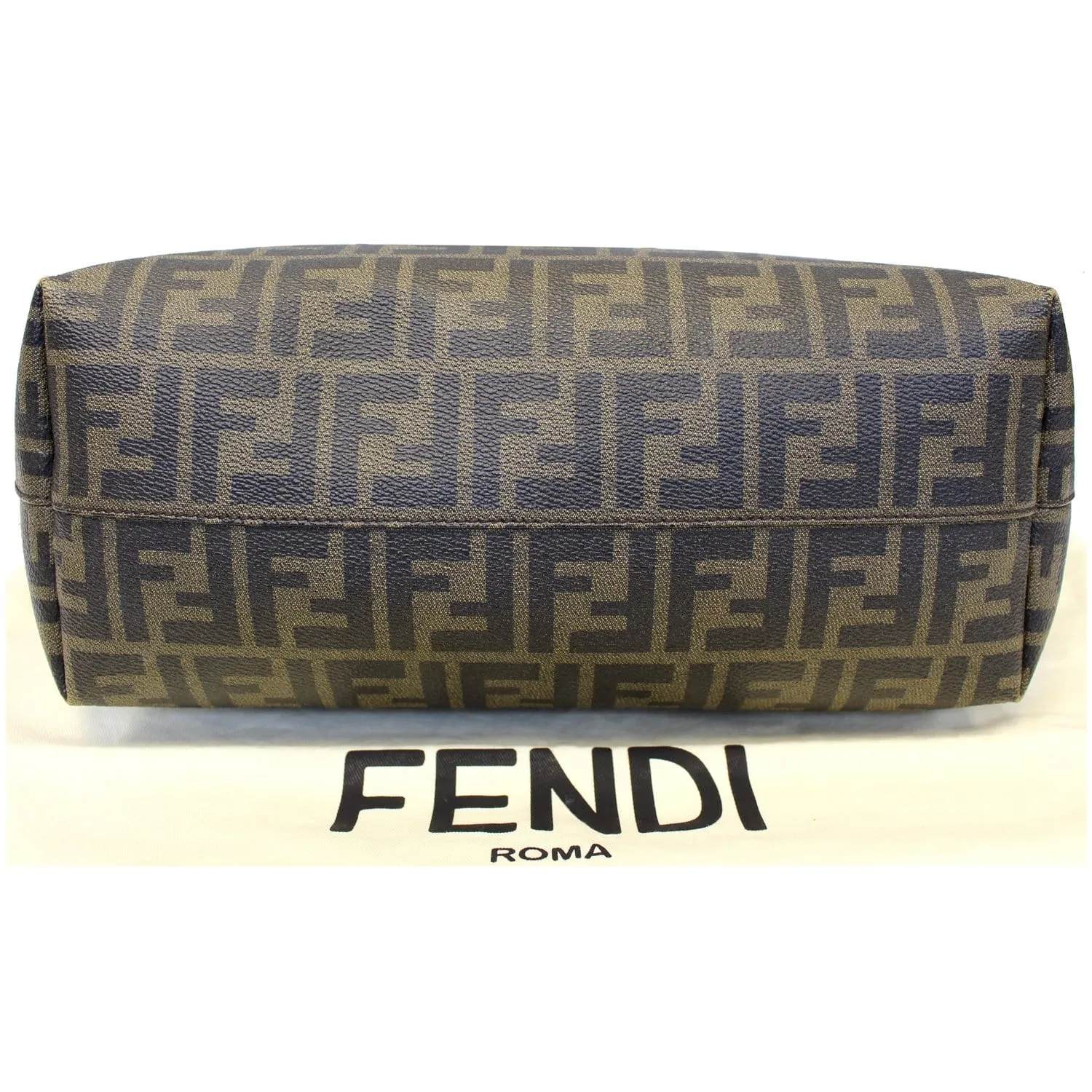 FENDI Zucca Print Canvas Small Roll Tote Bag Brown