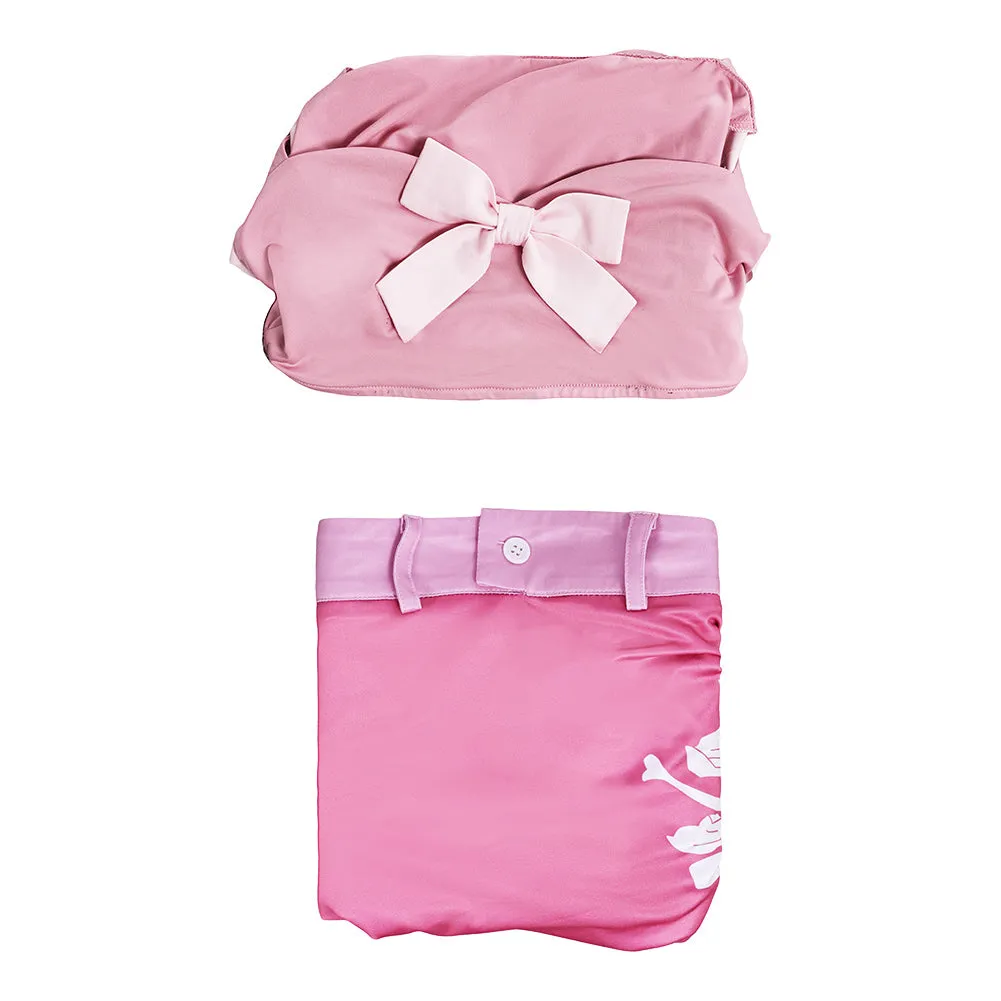 Final Fantasy VII Rebirth Aerith Printed Pink Beach Dress Set Cosplay Costume Outfits Halloween Carnival Suit