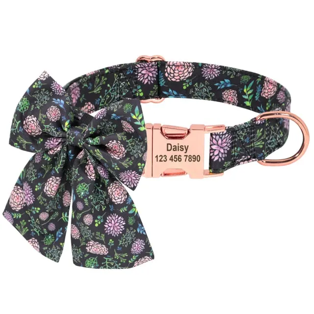 Floral Butterfly Collars for Wedding | Personalized Dog ID Collar