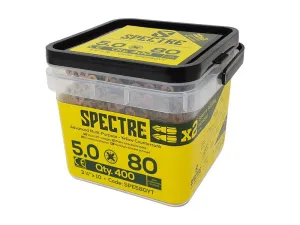 ForgeFix Spectre PZ Compatible Wood Screw CSK ZYP 5.0 x 80mm Tub 400