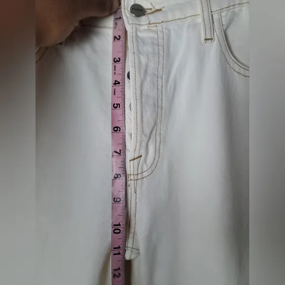 Frame women's jeans cream white le slouch straight leg sz 29