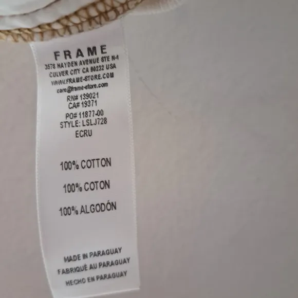 Frame women's jeans cream white le slouch straight leg sz 29