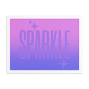 Framed Sparkle Ghost Text Poster