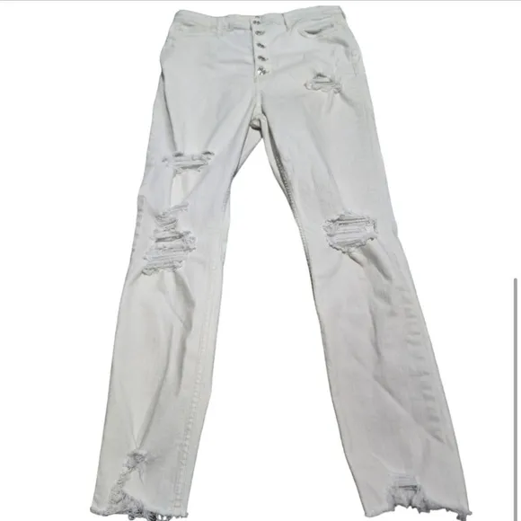 FREE PEOPLE Cream High-Waisted JeansSize: 31