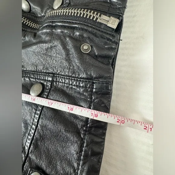 Free people Moto Stylish Black faux vegan Leather Jacket size small black