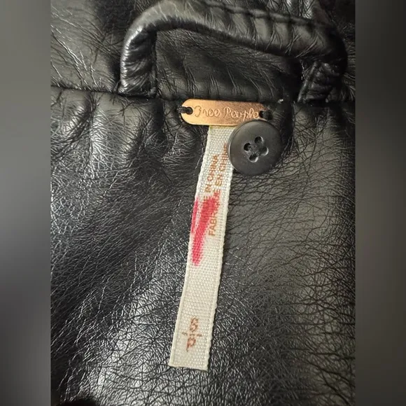 Free people Moto Stylish Black faux vegan Leather Jacket size small black
