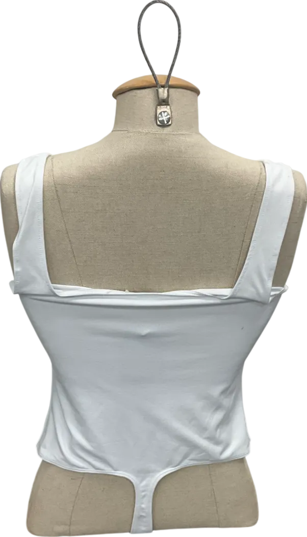 Free People White Romance Bodysuit UK S/M