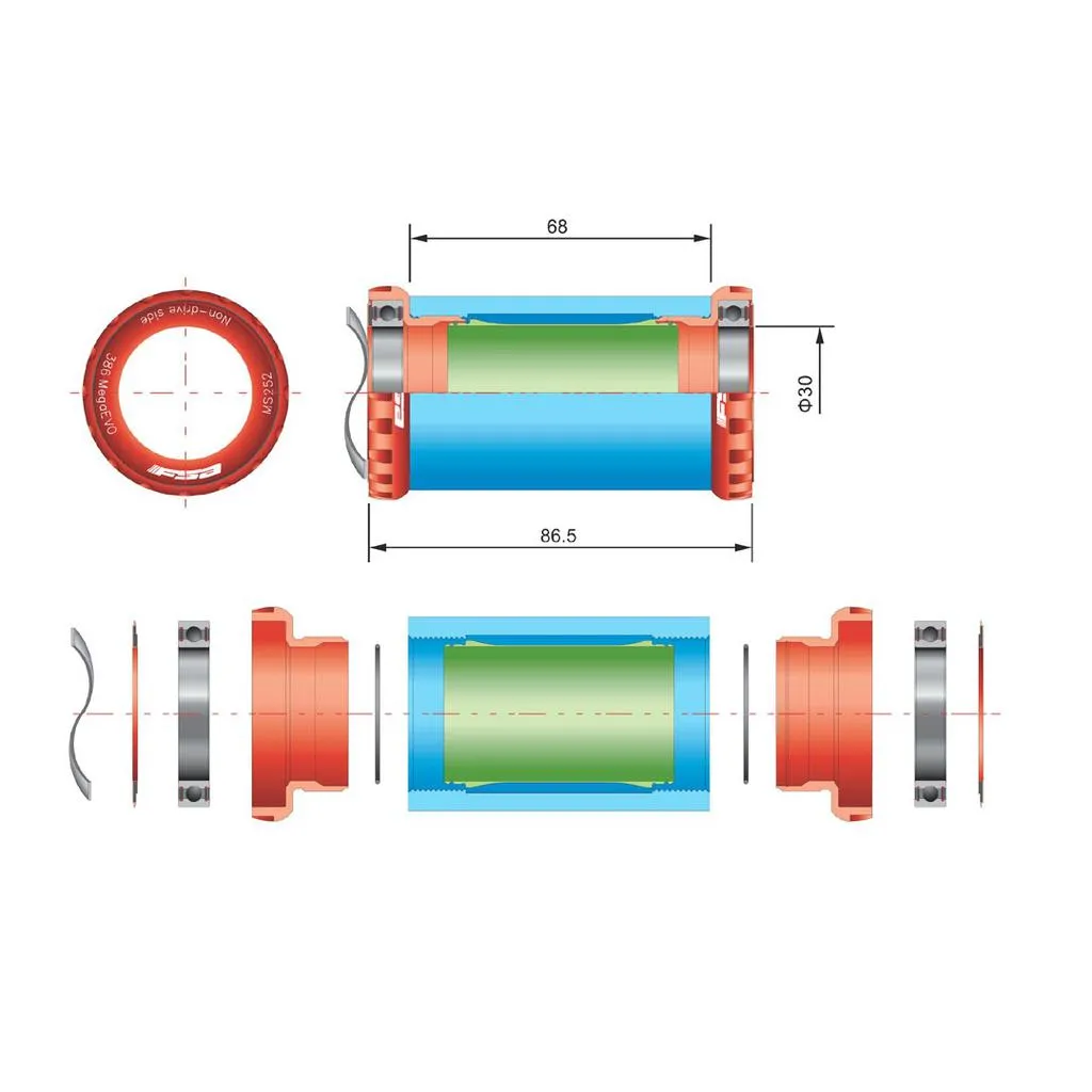 FSA MegaEvo BB386EVO Bottom Bracket - BSA