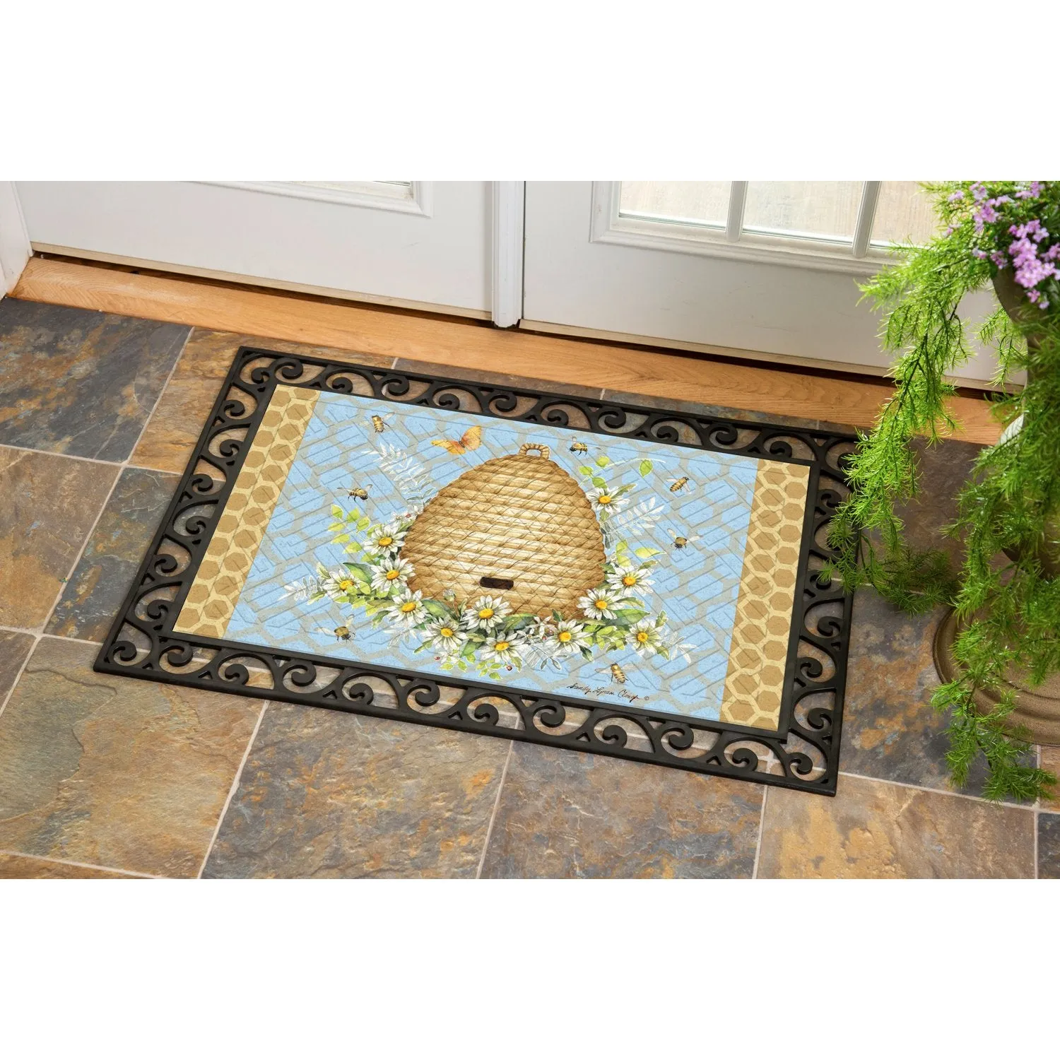 Garden Buzz Embossed Floor Mat,41em2516