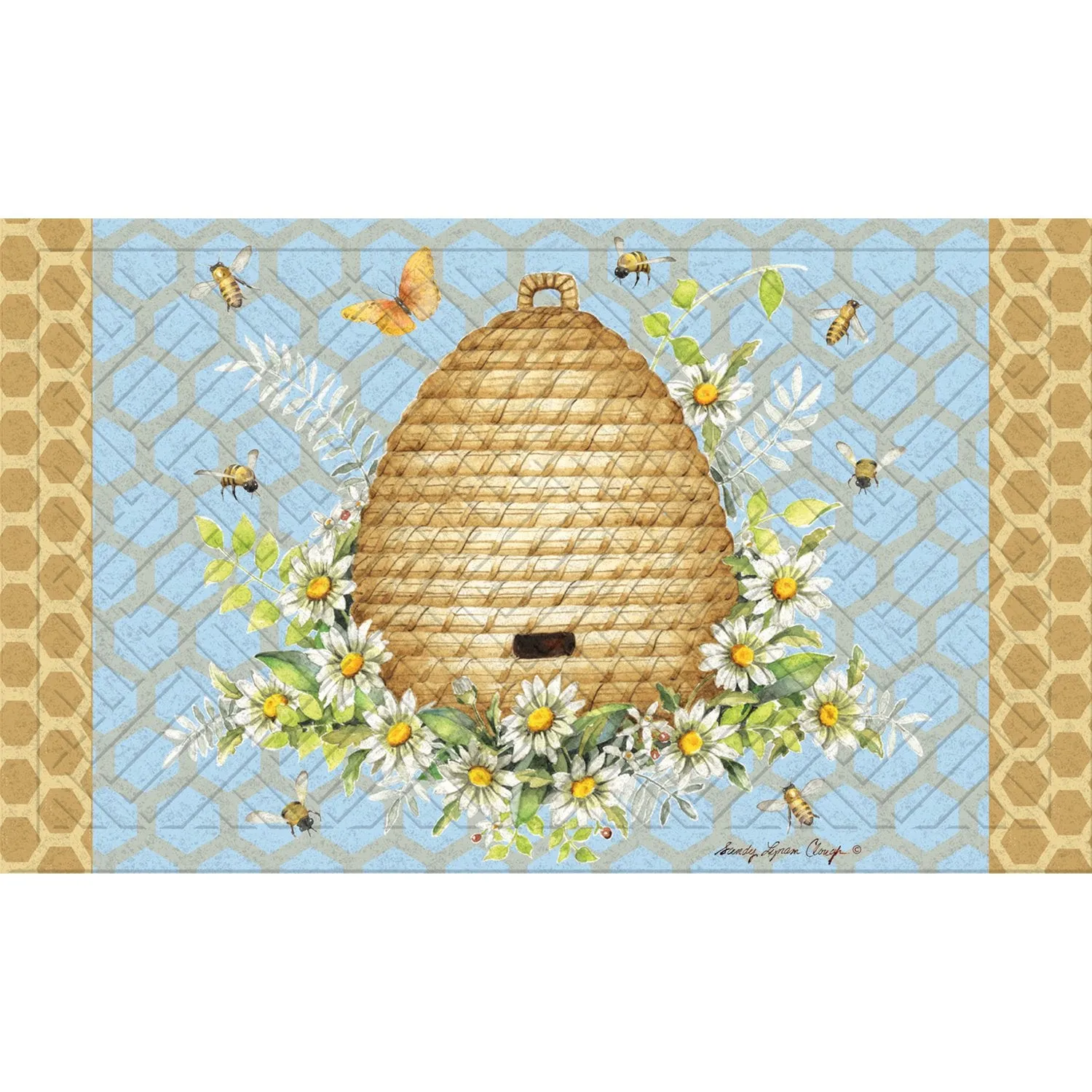 Garden Buzz Embossed Floor Mat,41em2516