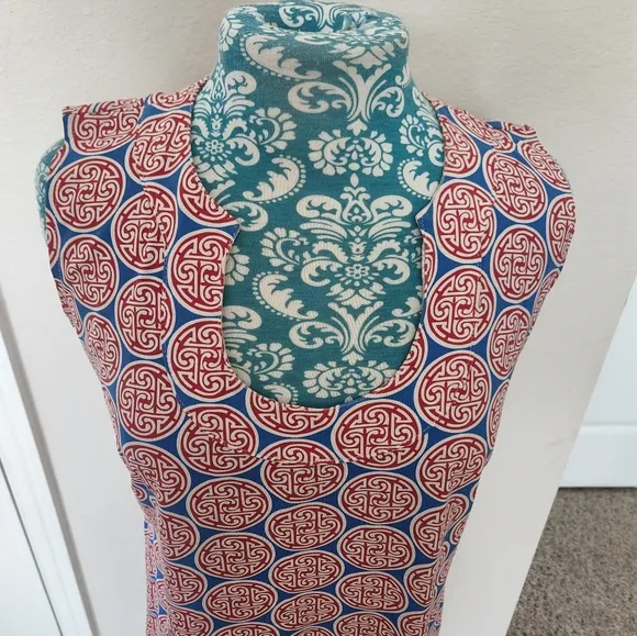 Geometric Patterned Sleeveless Dress
