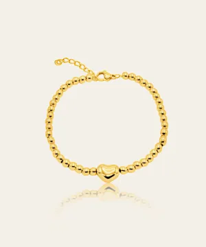 Gigi Gold Heart Bead Bracelet