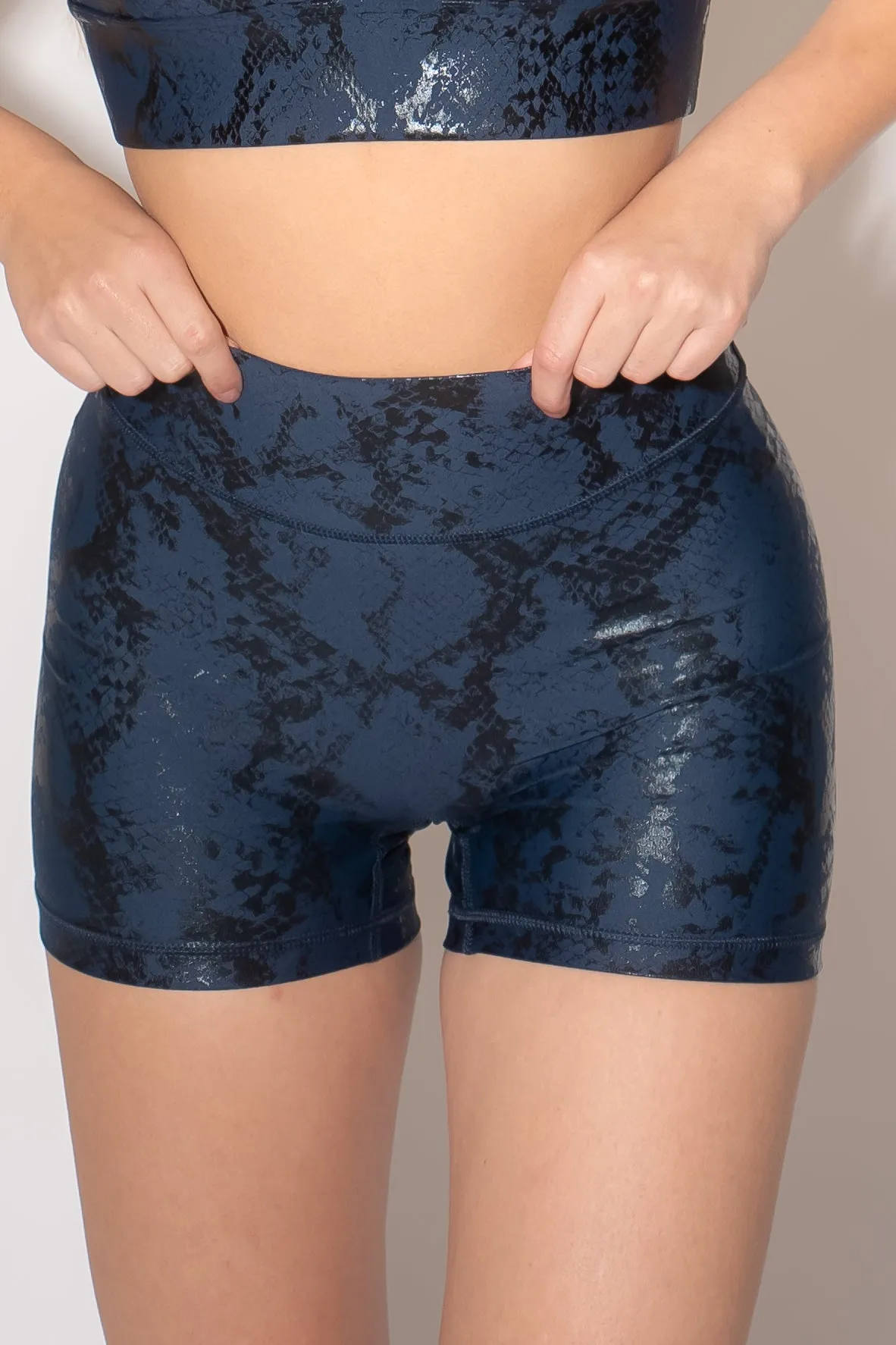 Girlfriend Lift Short - Embossed Navy Snake