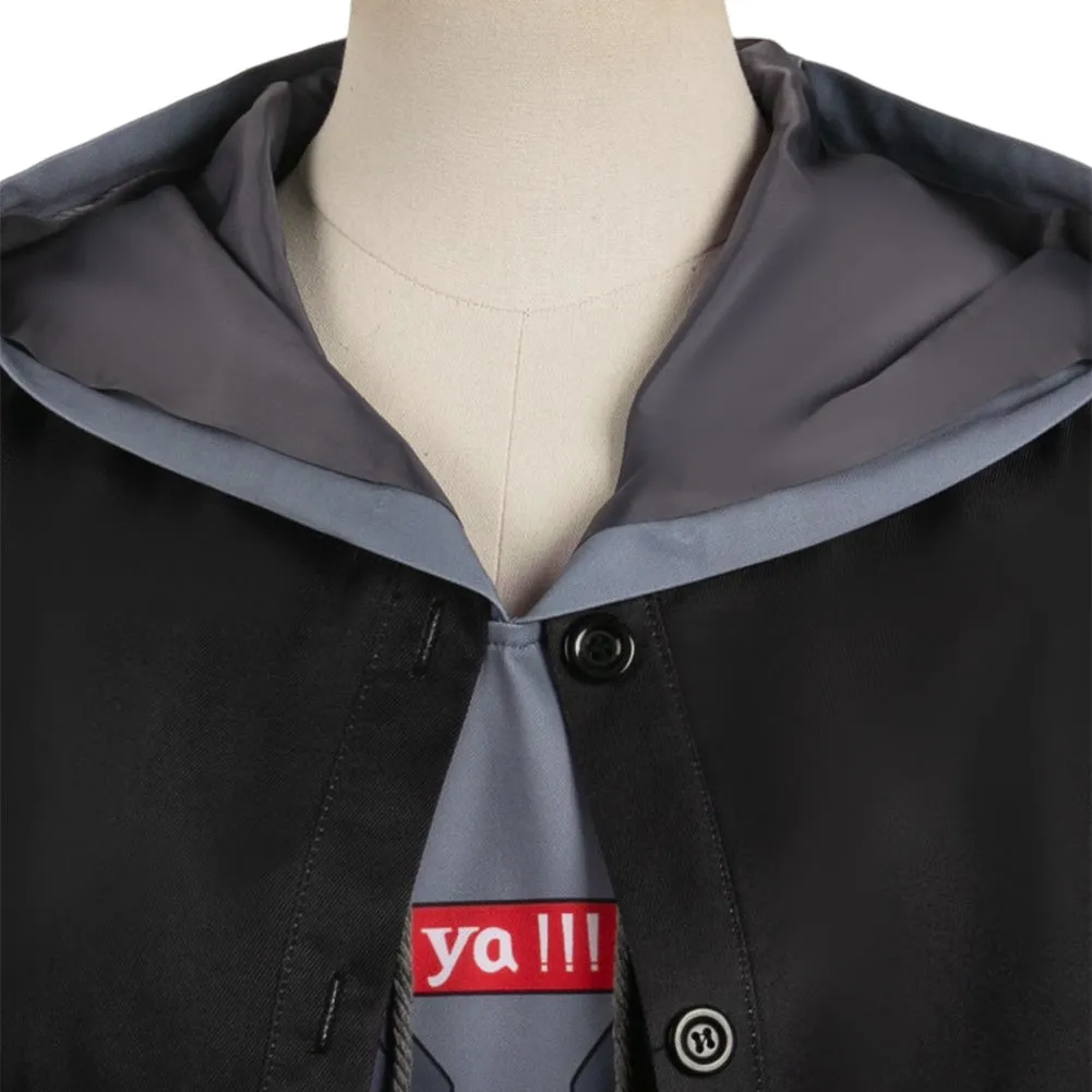 Girls Band Cry 2024 Momoka Kawaragi Black Printed Hoodie Coat Anime Cosplay Costume Outfits Halloween Carnival Suit