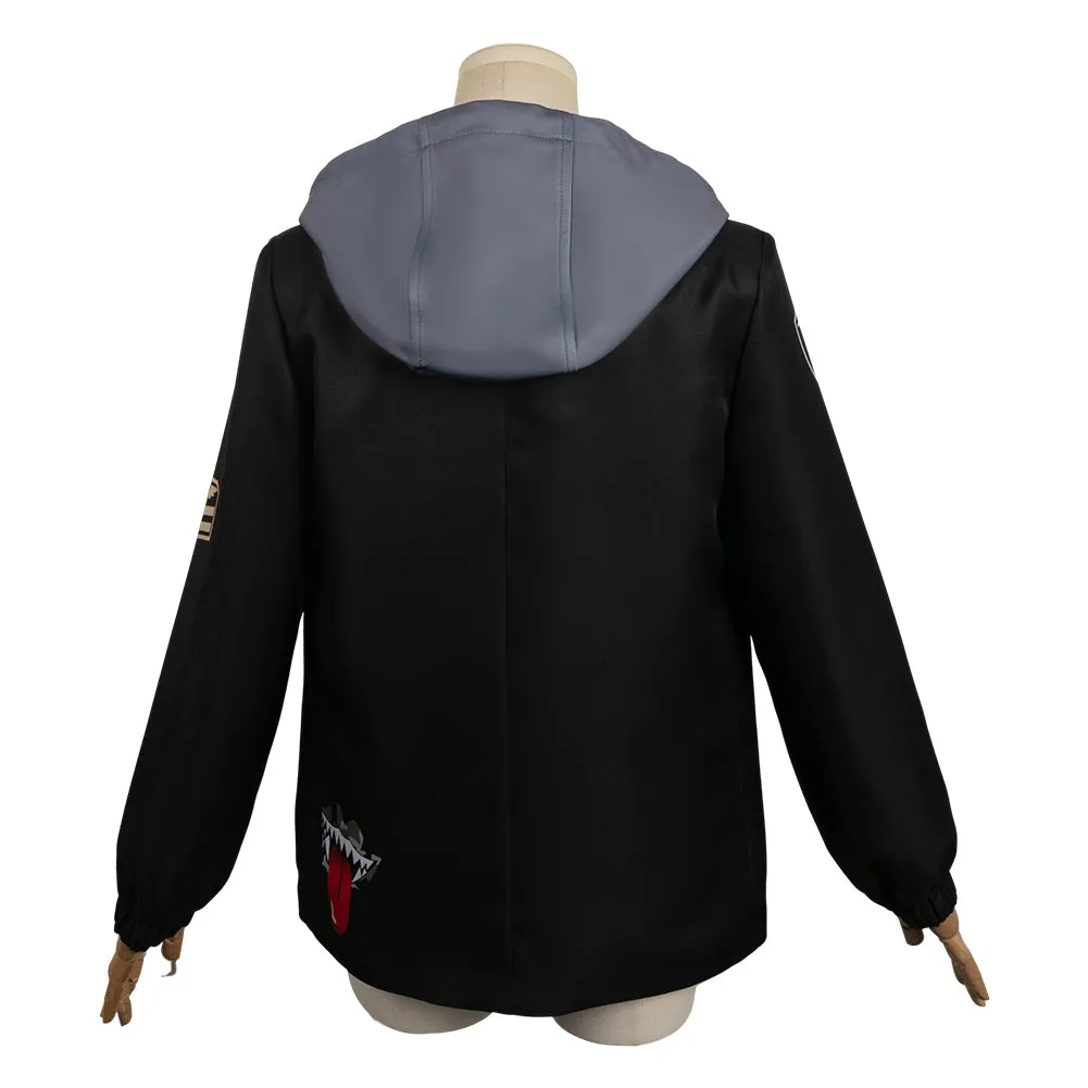 Girls Band Cry 2024 Momoka Kawaragi Black Printed Hoodie Coat Anime Cosplay Costume Outfits Halloween Carnival Suit