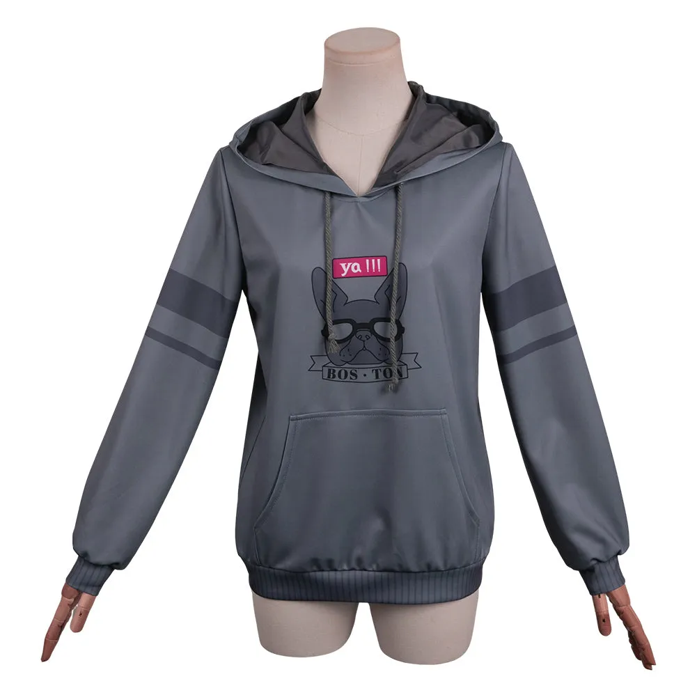 Girls Band Cry 2024 Momoka Kawaragi Black Printed Hoodie Coat Anime Cosplay Costume Outfits Halloween Carnival Suit