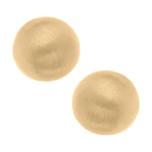 Gold Dot Stud Earrings in Worn Gold