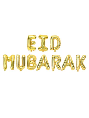 Gold 'Eid Mubarak' Foil Letter Balloons