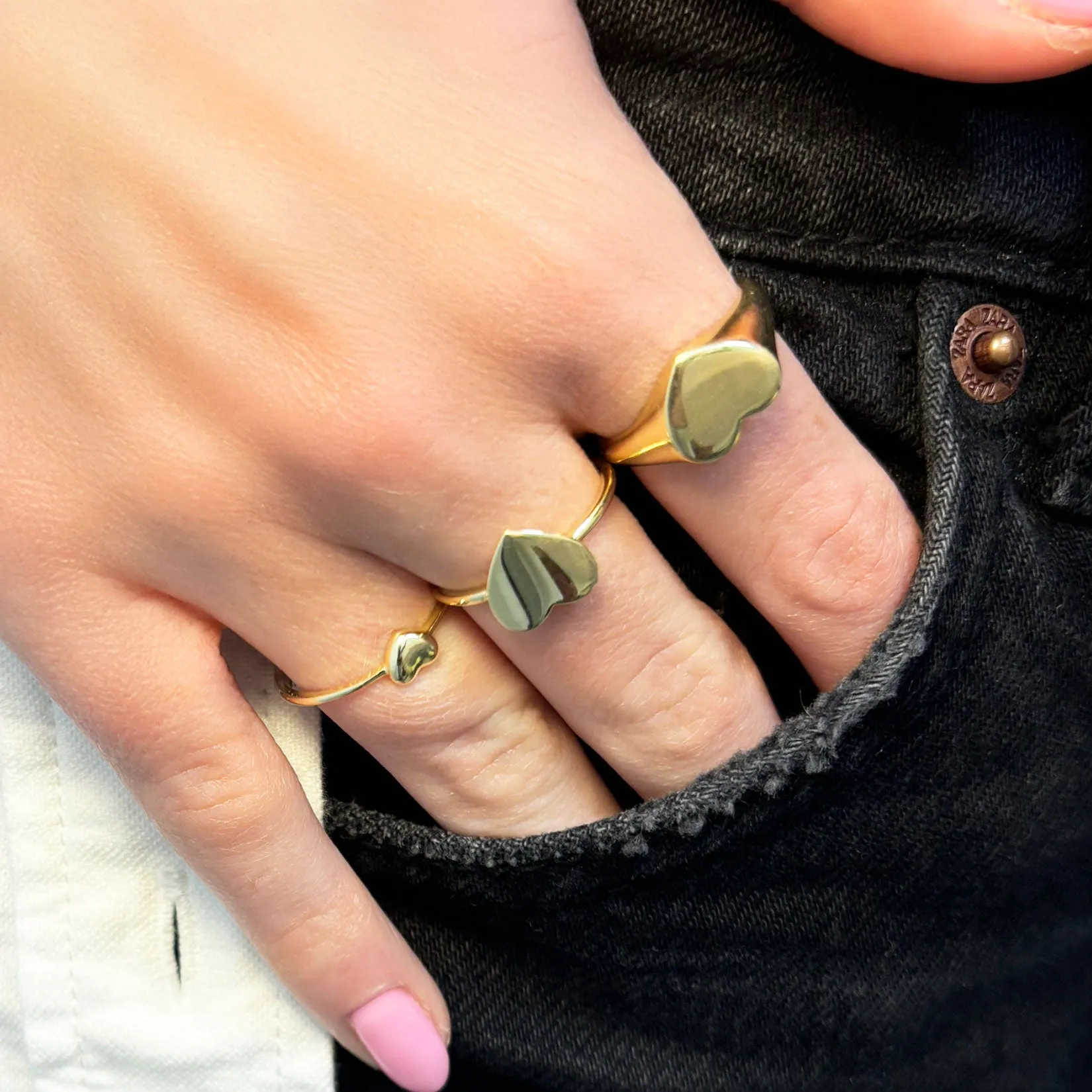Gold Puffy Heart Ring