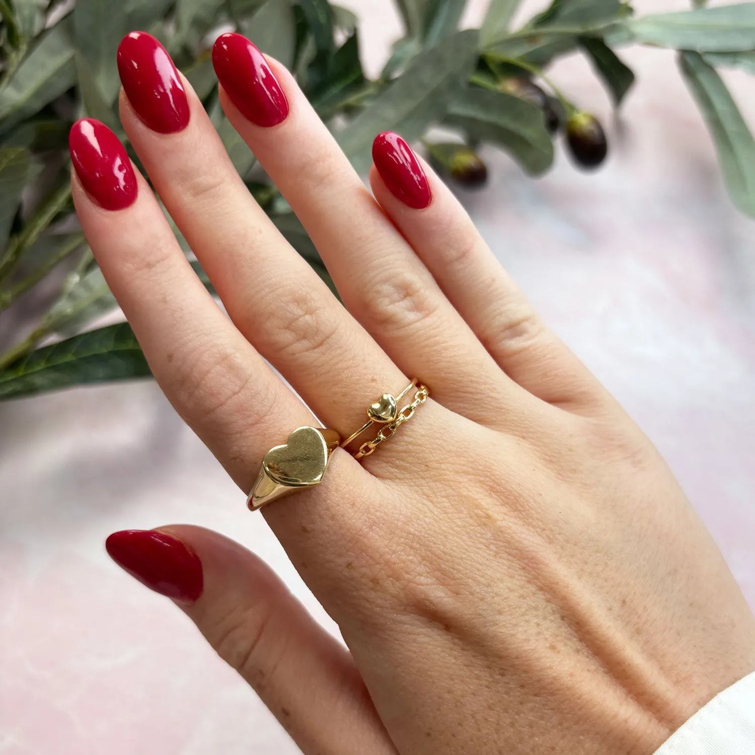 Gold Puffy Heart Ring