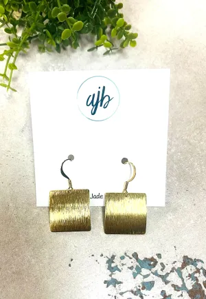 Gold Square Earrings