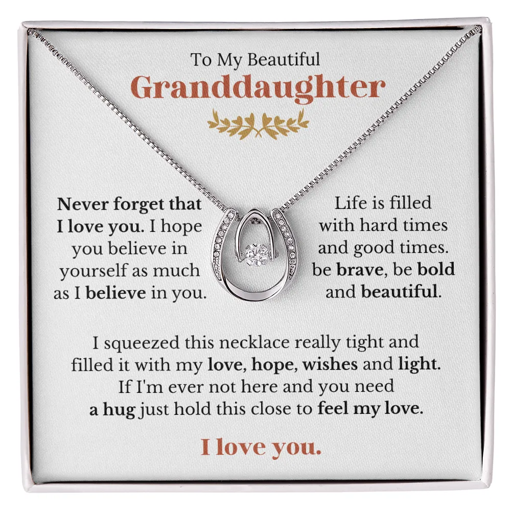 Granddaughter Gift - Be Bold and Beautiful - Horseshoe Necklace