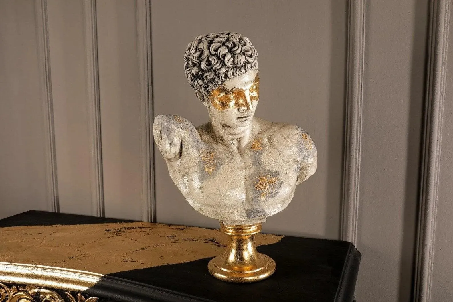 Gray Stone Hermes Sculpture