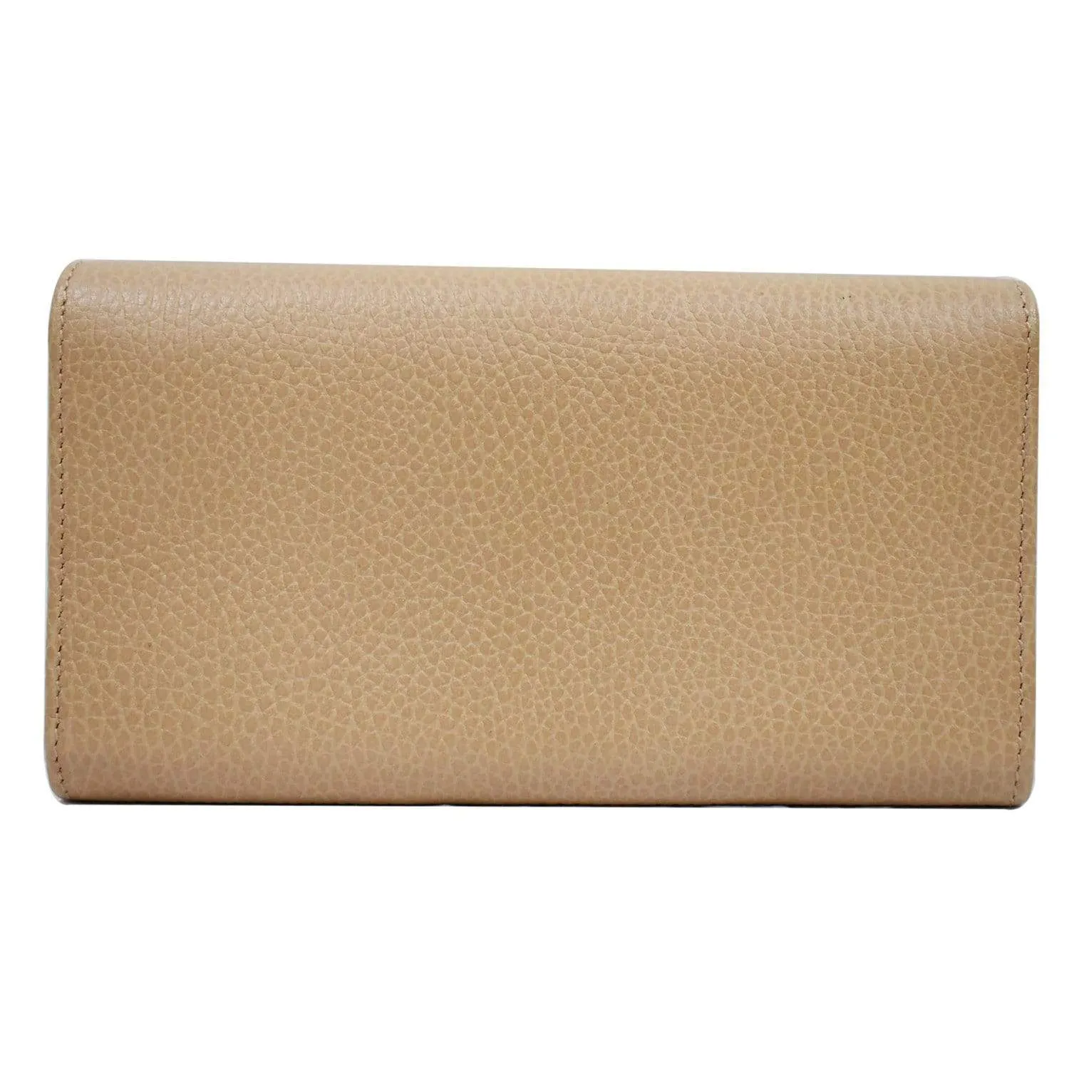 GUCCI GG Interlocking Continental Leather Wallet Beige 615524